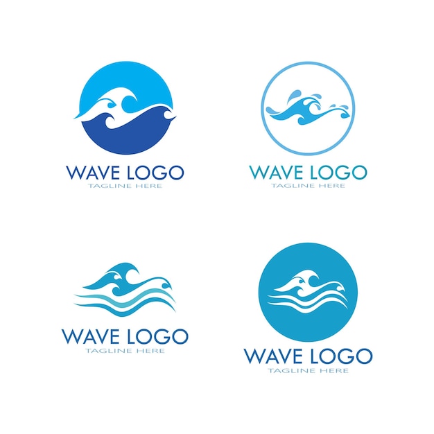 Water wave logo design template