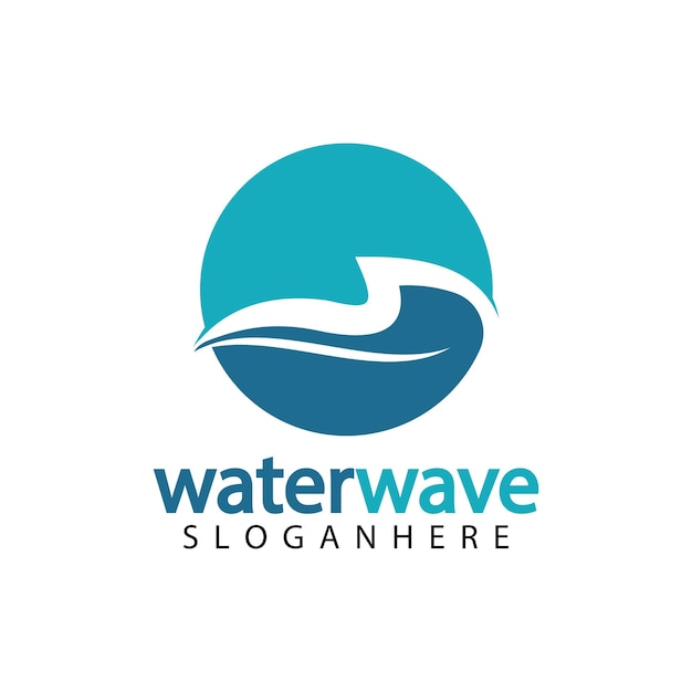 Water wave logo design template