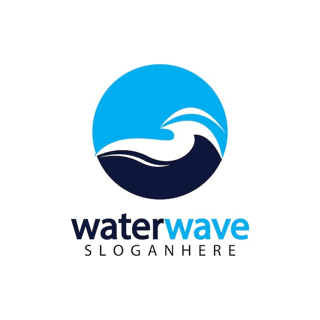 Water wave logo design template