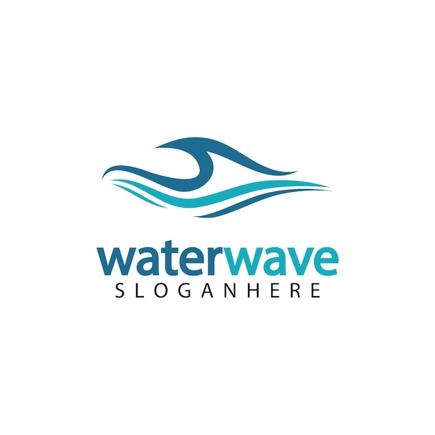 Water wave logo design template