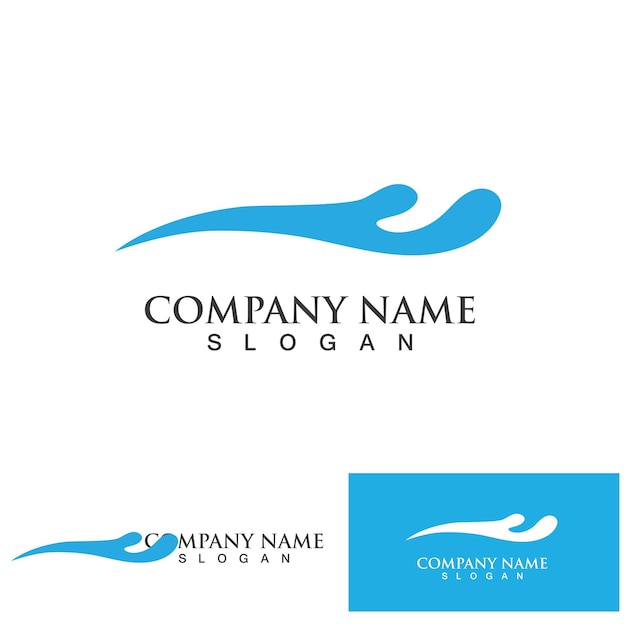 Water wave logo design template