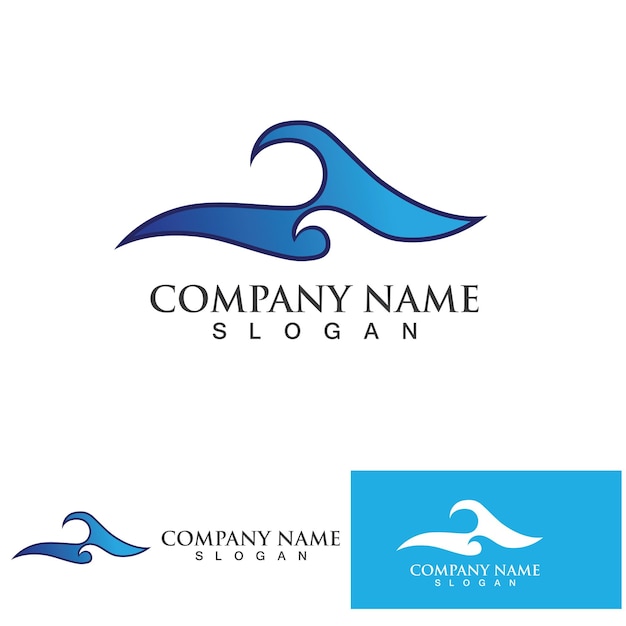 Water wave logo design template