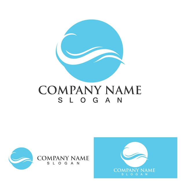 Water wave logo design template