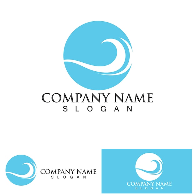 Water wave logo design template