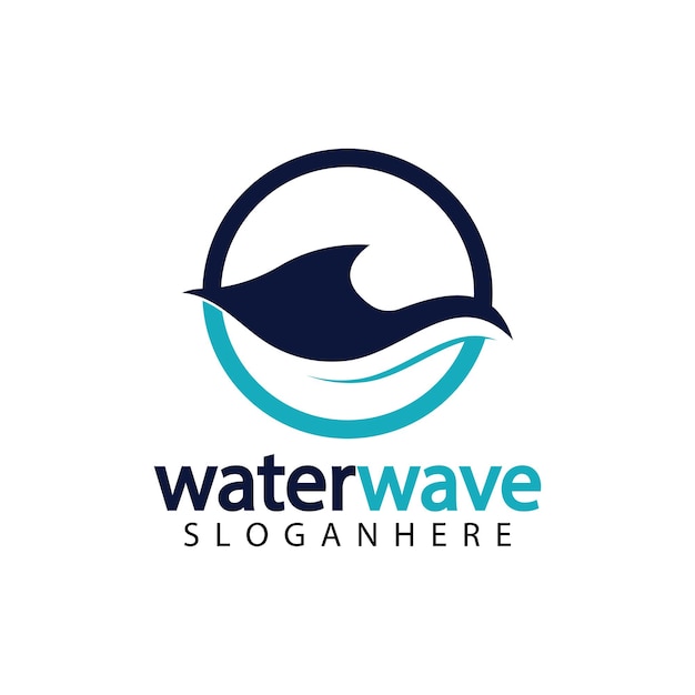 Water wave logo design template