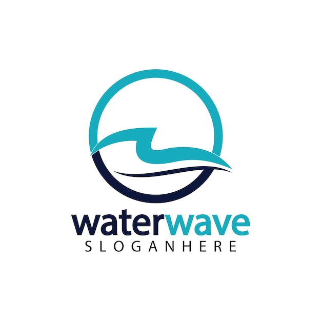 Water wave logo design template