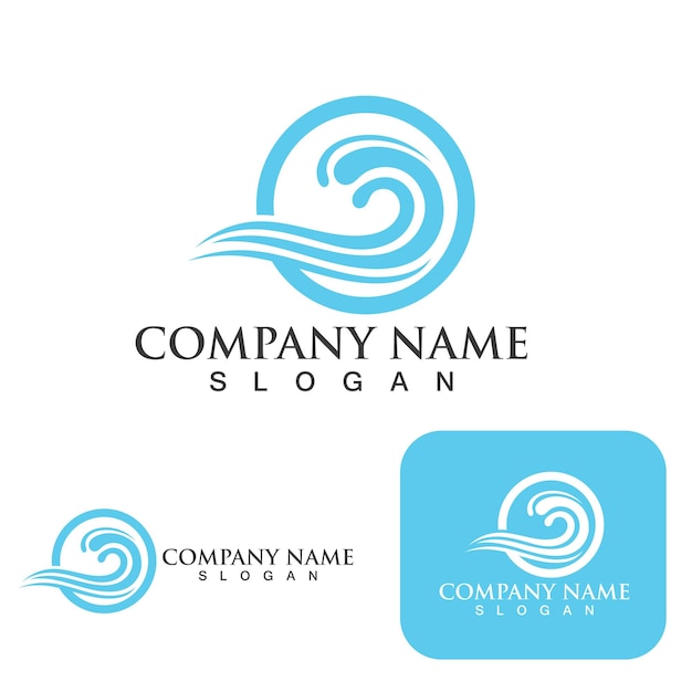 Water wave logo icon vector template