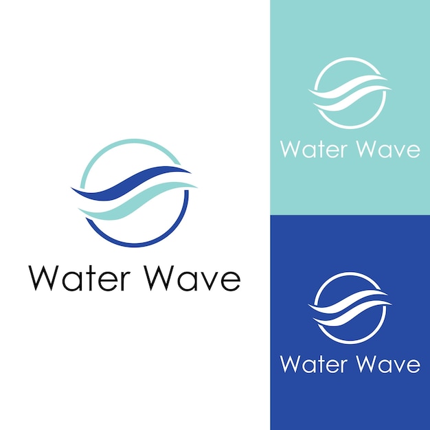 Water wave logo and Sea wave logo or beach water wave with vector design concept of symbol illustration template