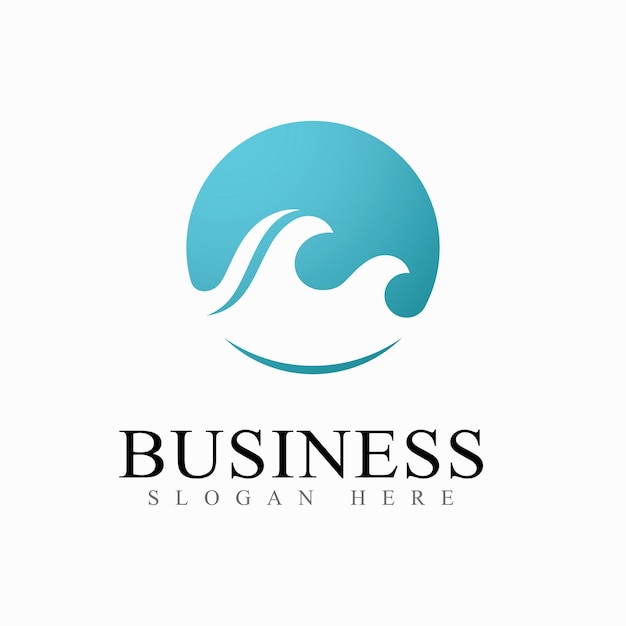 Water Wave Logo Template Vector