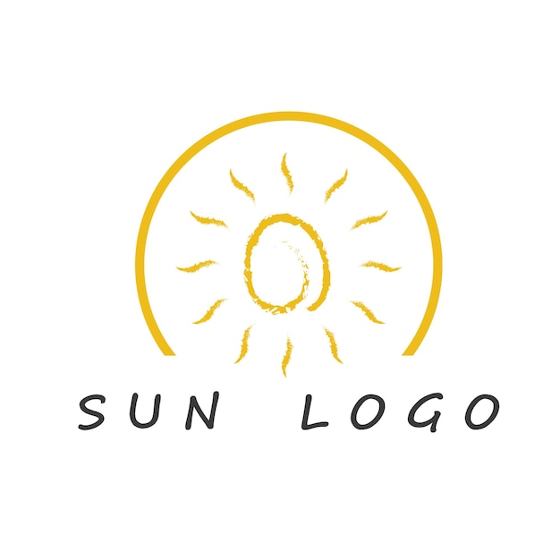 Water wave and sun icon vector illustration design logo