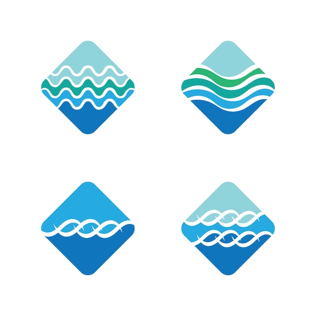 WATER WAVE SYMBOL AND ICON LOGO TEMPLATE