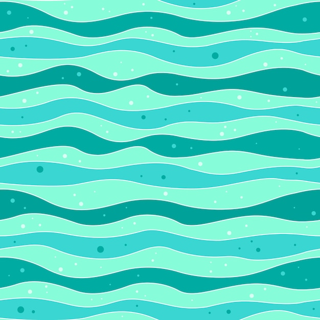 Water waves seamless pattern Design for backdrops with sea rivers or water texture Abstract blue pattern Vector illustration