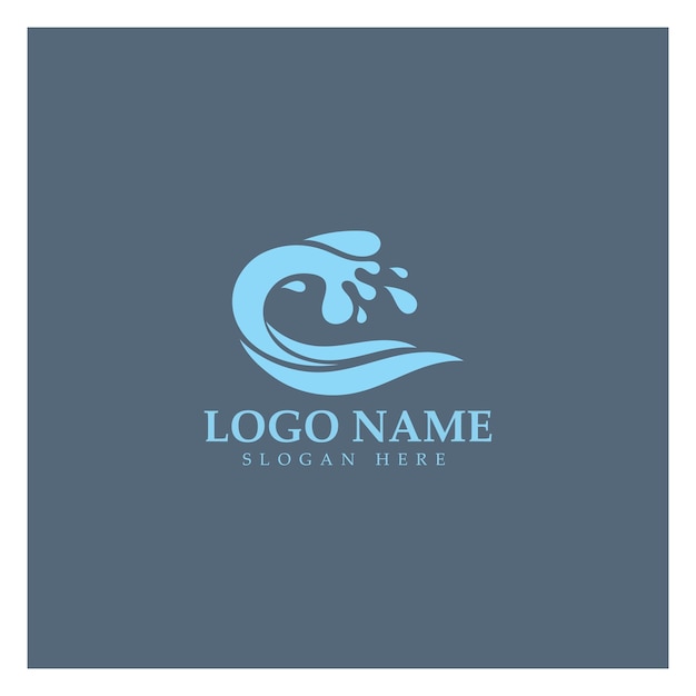 Water wavewave beach vector illustration design logo template