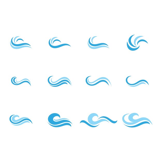 Water wavewave beach vector illustration design logo template