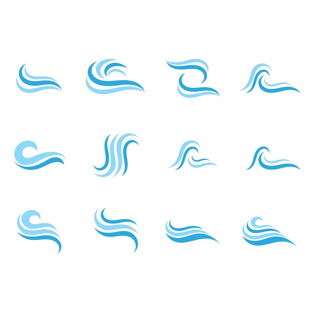 Water wavewave beach vector illustration design logo template