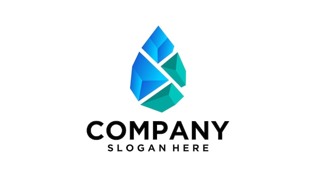 water with stone logo design