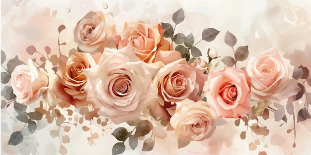 watercolor arrangement of flowers vector