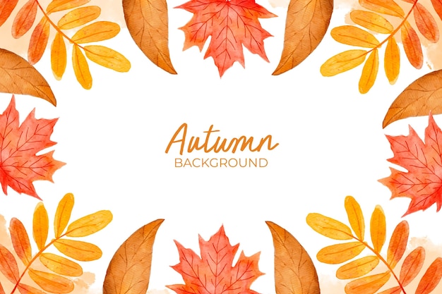 Watercolor autumn background