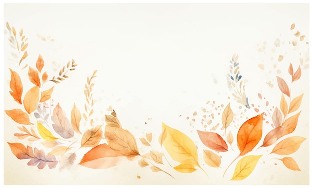 Watercolor autumn leaves background