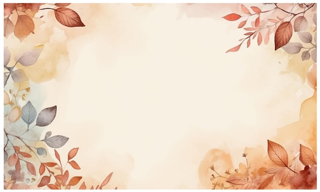 Watercolor autumn leaves background