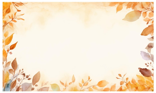 Watercolor autumn leaves background