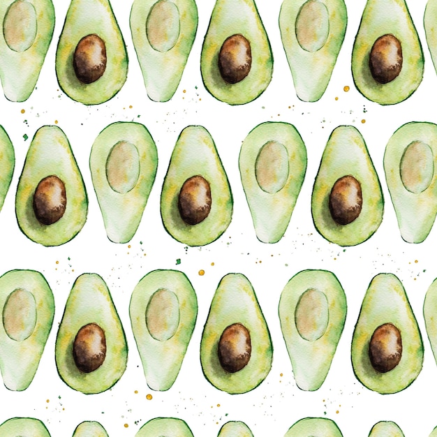 Watercolor avocado pattern