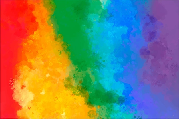 Watercolor background in the colors of the rainbow multicolored