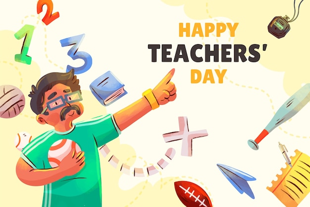 Watercolor background for world teachers day