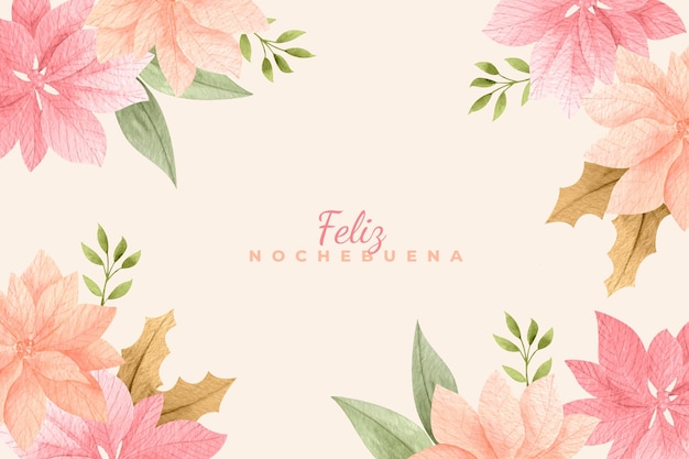 Watercolor beautiful nochebuena background