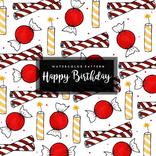 Watercolor Birthday Pattern Background