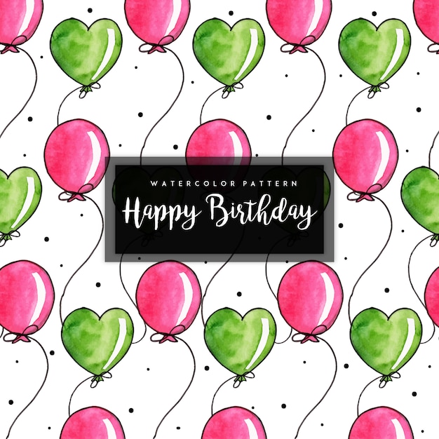 Watercolor Birthday Pattern Background