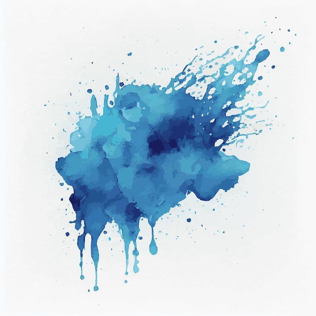 Watercolor blue ink colorful liquid drops or splash design artistic background Vector