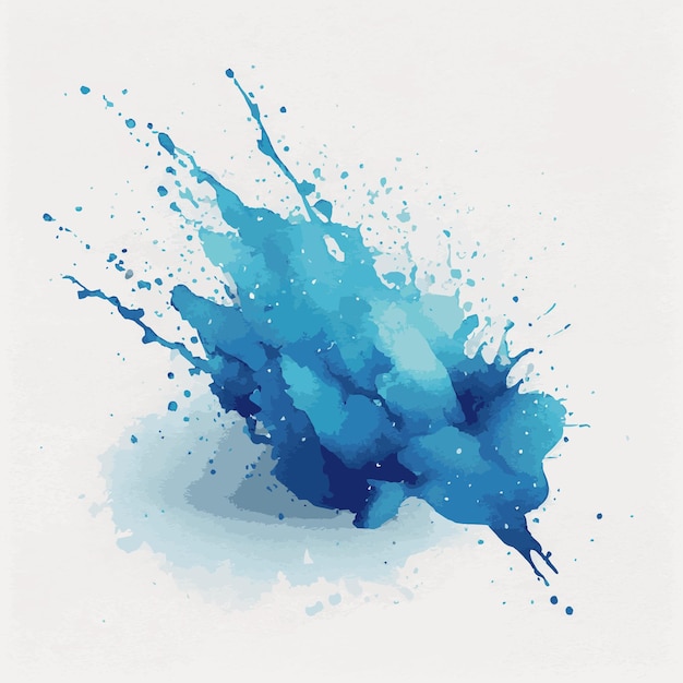 Watercolor blue ink colorful liquid drops or splash design artistic background Vector