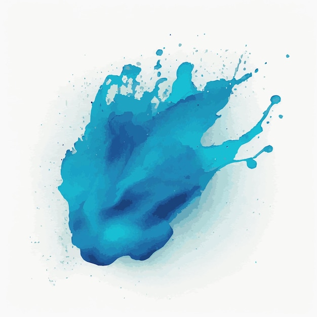 Watercolor blue ink colorful liquid drops or splash design artistic background Vector