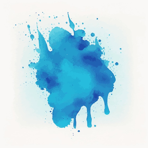 Watercolor blue ink colorful liquid drops or splash design artistic background Vector