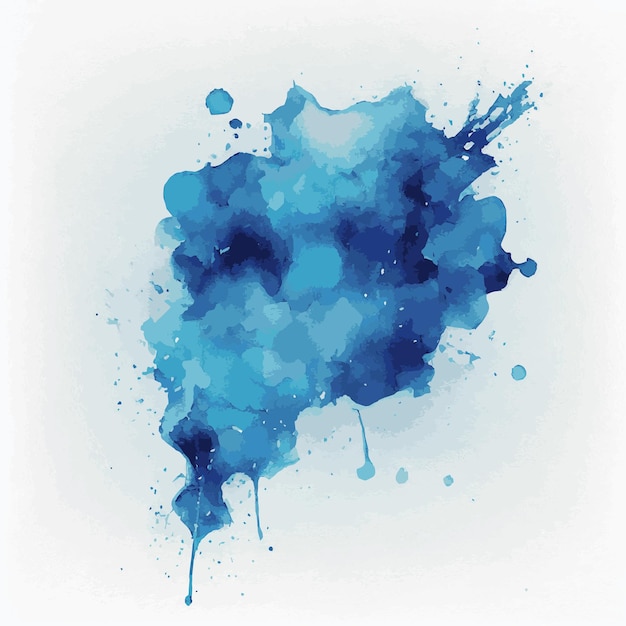 Watercolor blue ink colorful liquid drops or splash design artistic background Vector