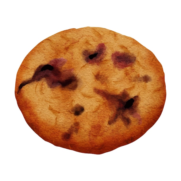 Watercolor blueberry cookies dessert illustration