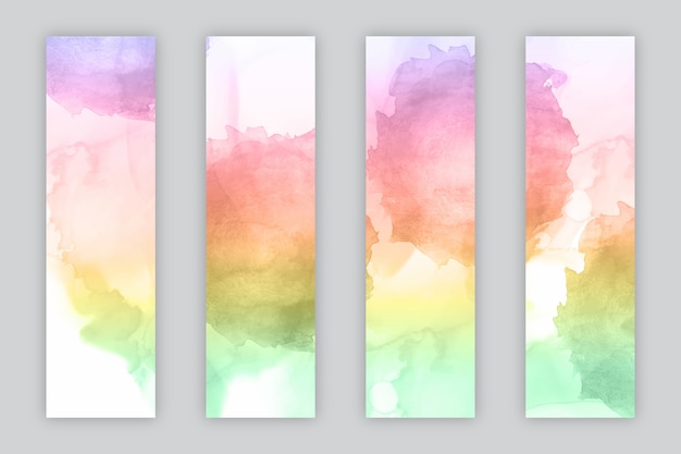 Watercolor bookmark illustration set