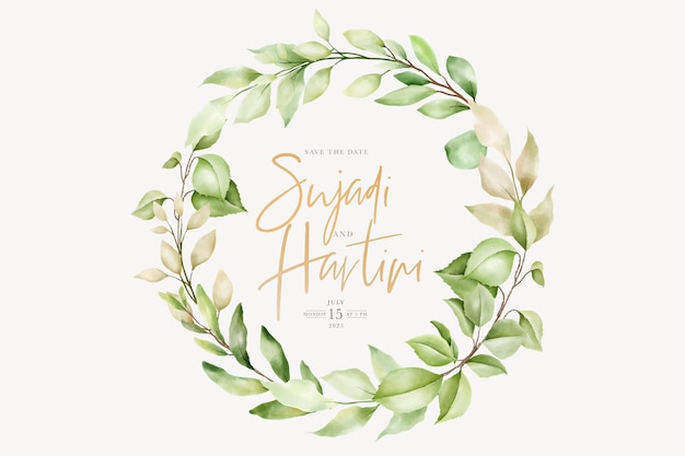 watercolor botanifal floral and leaves wreath design