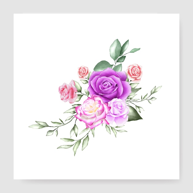 watercolor bouquet  wedding card 