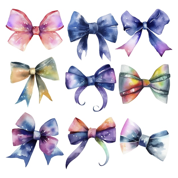 Watercolor Bow Celebration Ribbons and Bow Collection