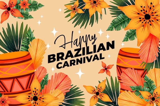 Watercolor brazilian carnival