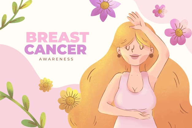 Watercolor breast cancer awareness month background