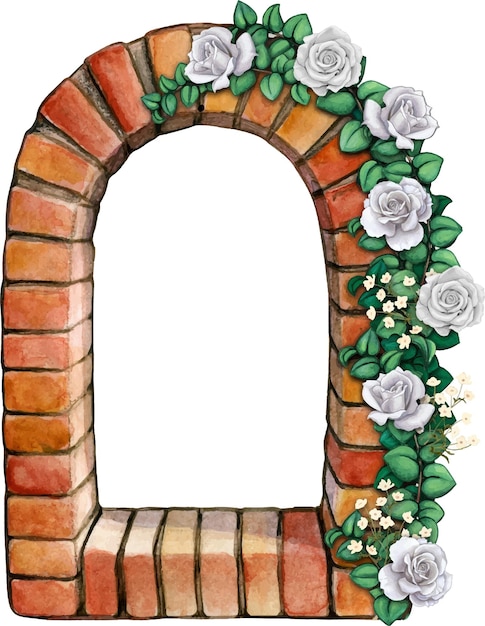 Watercolor brick arch european style