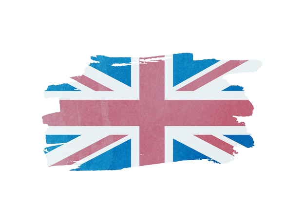 Watercolor brush stroke uk flag.