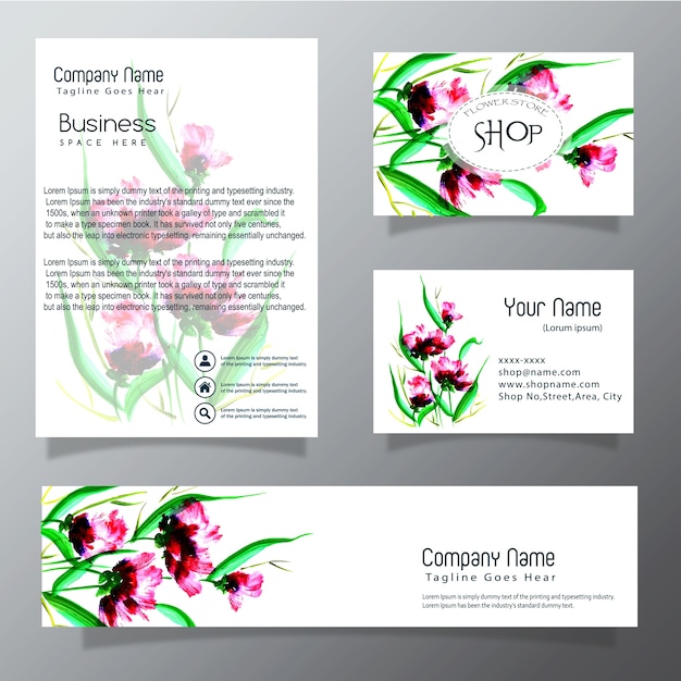 watercolor business vector collection