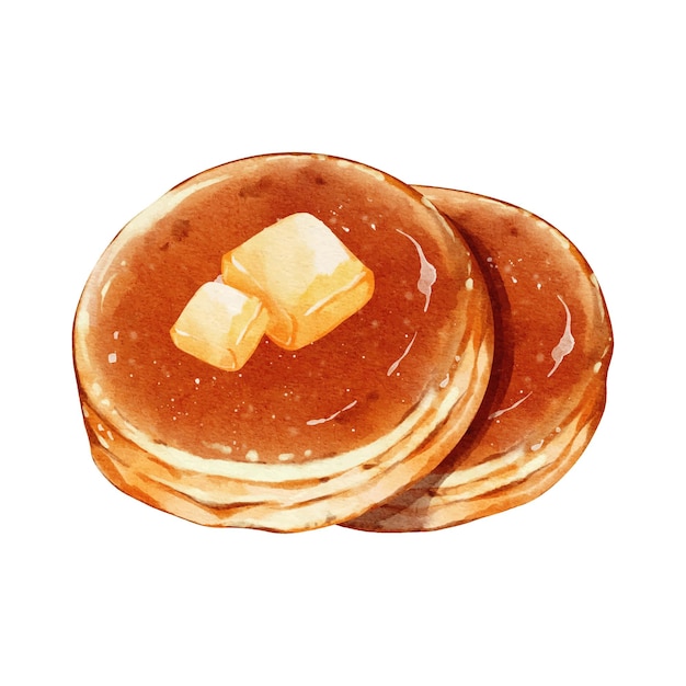 Watercolor of Butter Pancakes vector illustration design