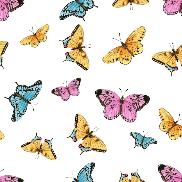 Watercolor  butterfly pattern