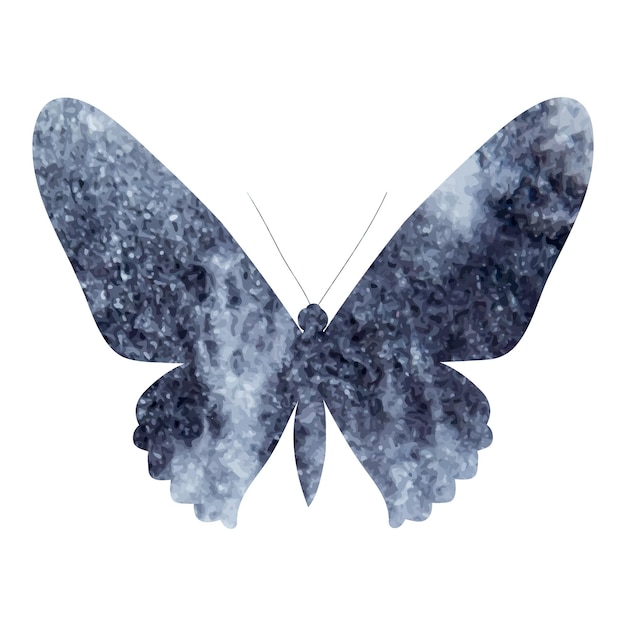 Watercolor butterfly silhouette