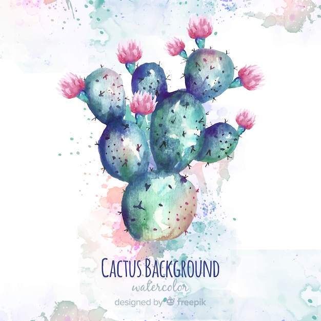 Watercolor cactus background